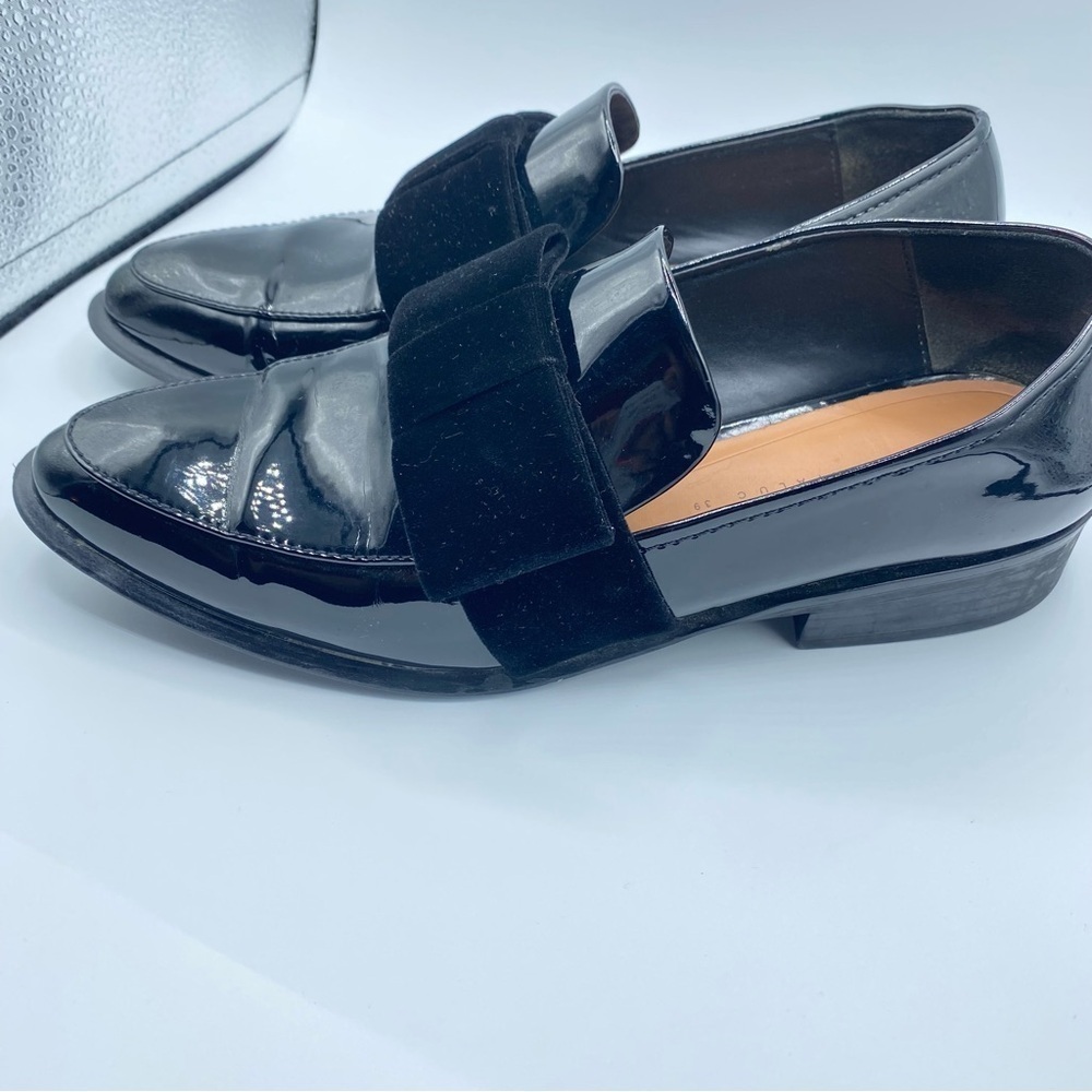 Zara Trafaluc Glossy Black Women’s Loafers with Velvet Bow EU 39 - Picture 13 of 16